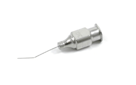 Air Injection Cannula, 30ga, Angled 45 Degrees Shaft, 8mm Tip To Bend, Polished Finish, Excluding Hub Overall Length 1-3/8" (35mm) 